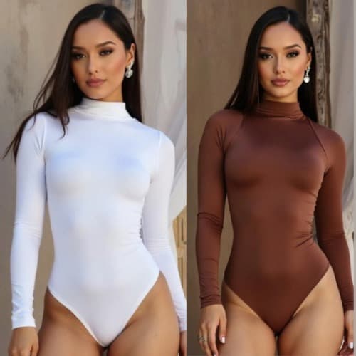 KIT BODY FEMININO MANGA LONGA GOLA ALTA CACHARREL SUPLEX MODA BLOGUEIRA 2026!!!
