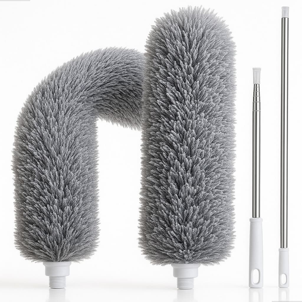Espanador Pó Retrátil Cabo Extensível 2.8m Microfibra Lavável Limpa Teto Ventilador Ar Condicionado