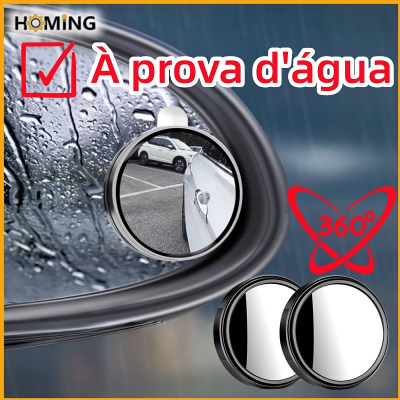 Kit 2 HD Espelho De Ponto Cego De Carro De Vidro Auto Motocicleta 360° Grande Angular Ajustável Autoadesivo