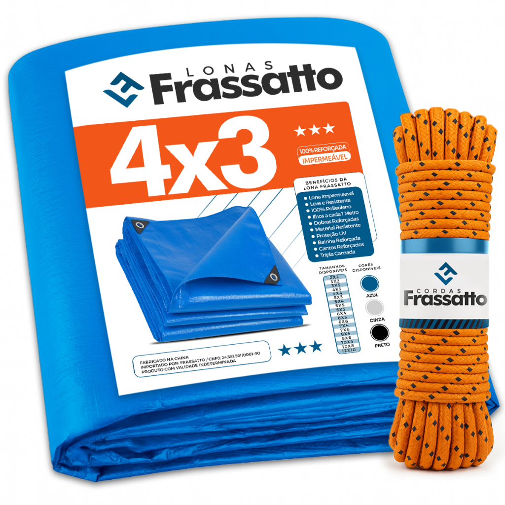 Lona 2x2 3x2 3x3 4x3 4x4 5x3 5x4 5x5 6x3 6x4 6x5 Reforçada Piscina Construção Impermeável + Corda