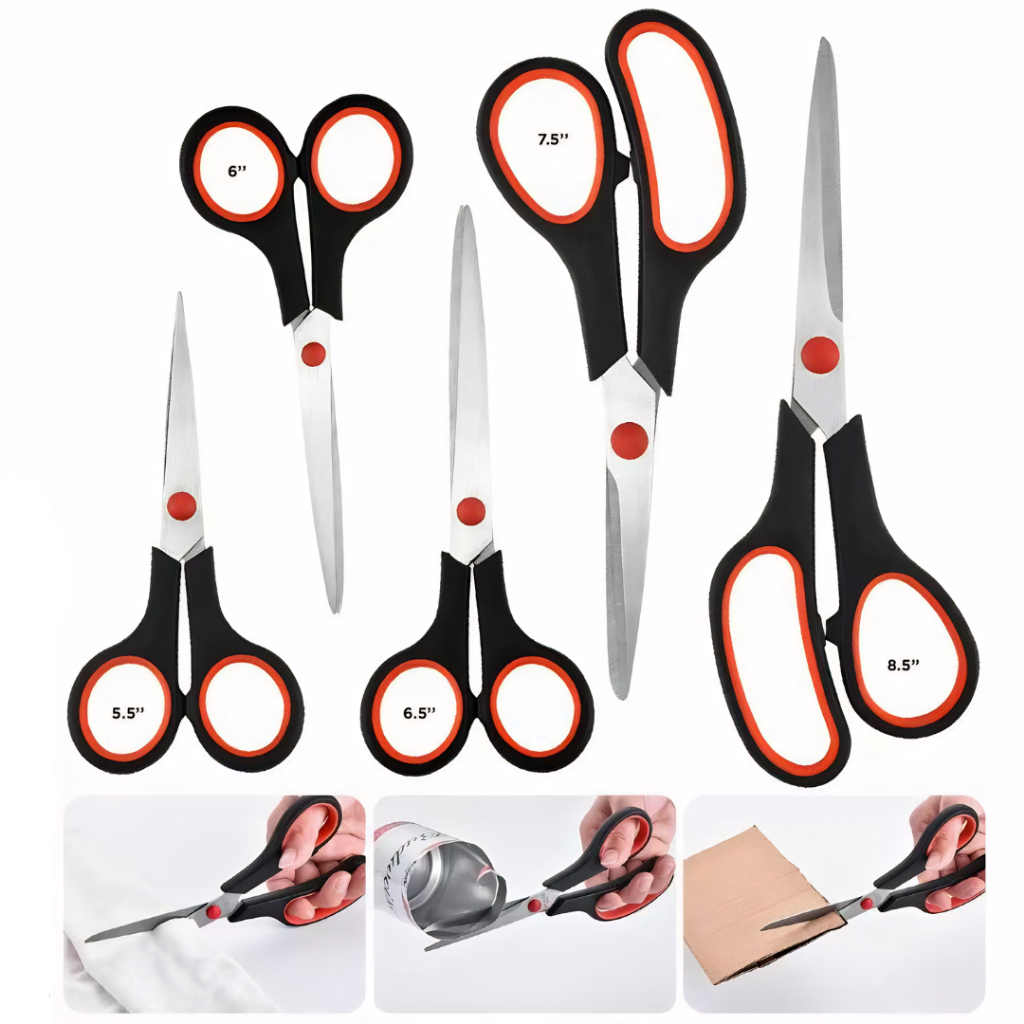Kit de Tesouras 5 Peças 5.5 a 8.5" para Casa, Escritório e Costura