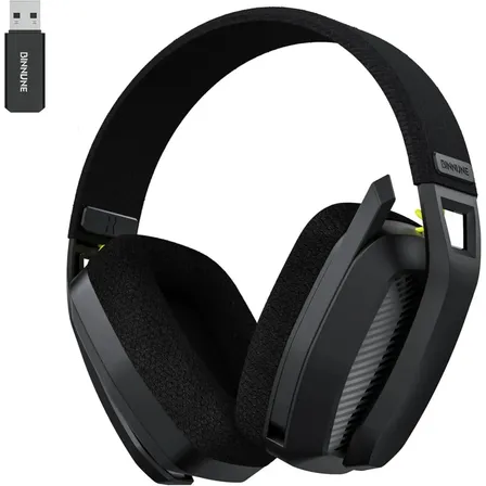 Headset Wireless Binnune Bw06 Fone sem fio 2.4ghz Usb 5.3 Bluetooth Conexão de três modelos 80h Bateria de longa duração Conexão sem fio Bluetooth Simultánea Função Manos Libres Preto