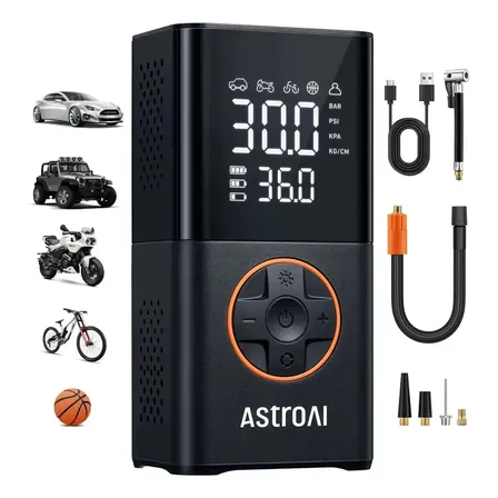 Compressor Portátil Mini Car Air Pump Digital Bomba Elétrica 150PSI Com Visor Para Carro Moto Bike Calibrador De Pneu Multifuncional AstroAI