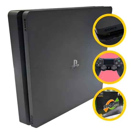 Ps4 Playstation 4 Slim Sony 500 Gb Recondicionado Garantia 6m Seminovo + 1 Jogo Brinde (Recondicionado)