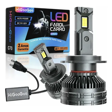 Higoogoo G70 Par Farol Carro Led H4 H1 H7 H11 Hb3 Hb4 H3 H27