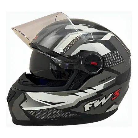 Capacete Para Moto Fw3 Gtn Fox Oculos Interno Fume