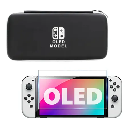 Capa Case Para Console Switch Oled + Película Vidro