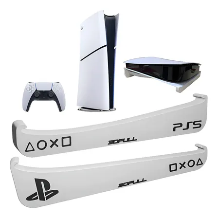 Suporte Horizontal Compatível C/ Ps5 Slim Digital Play5 Cor Branco STELL3D