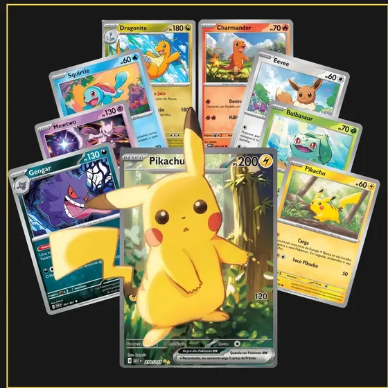 100 Cartas Pokémon Com 10 Brilhantes E 1 Ultra Rara Original