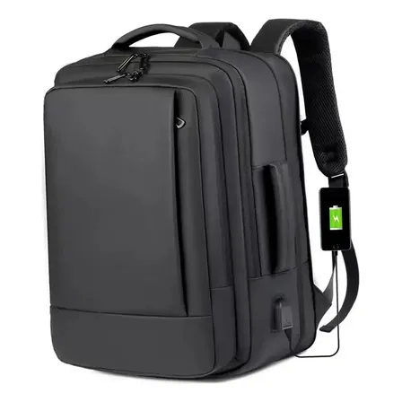 Mochila jiesipote-9242 À Prova D'água Reforçada Expansível Cor Preto